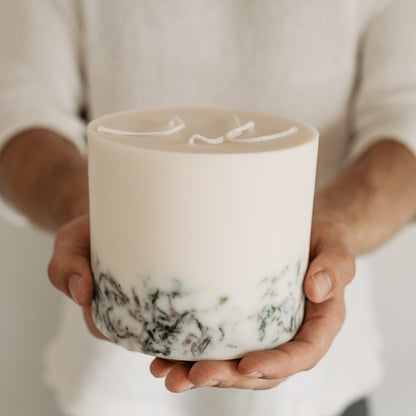 Moss large 3-wick pillar candle